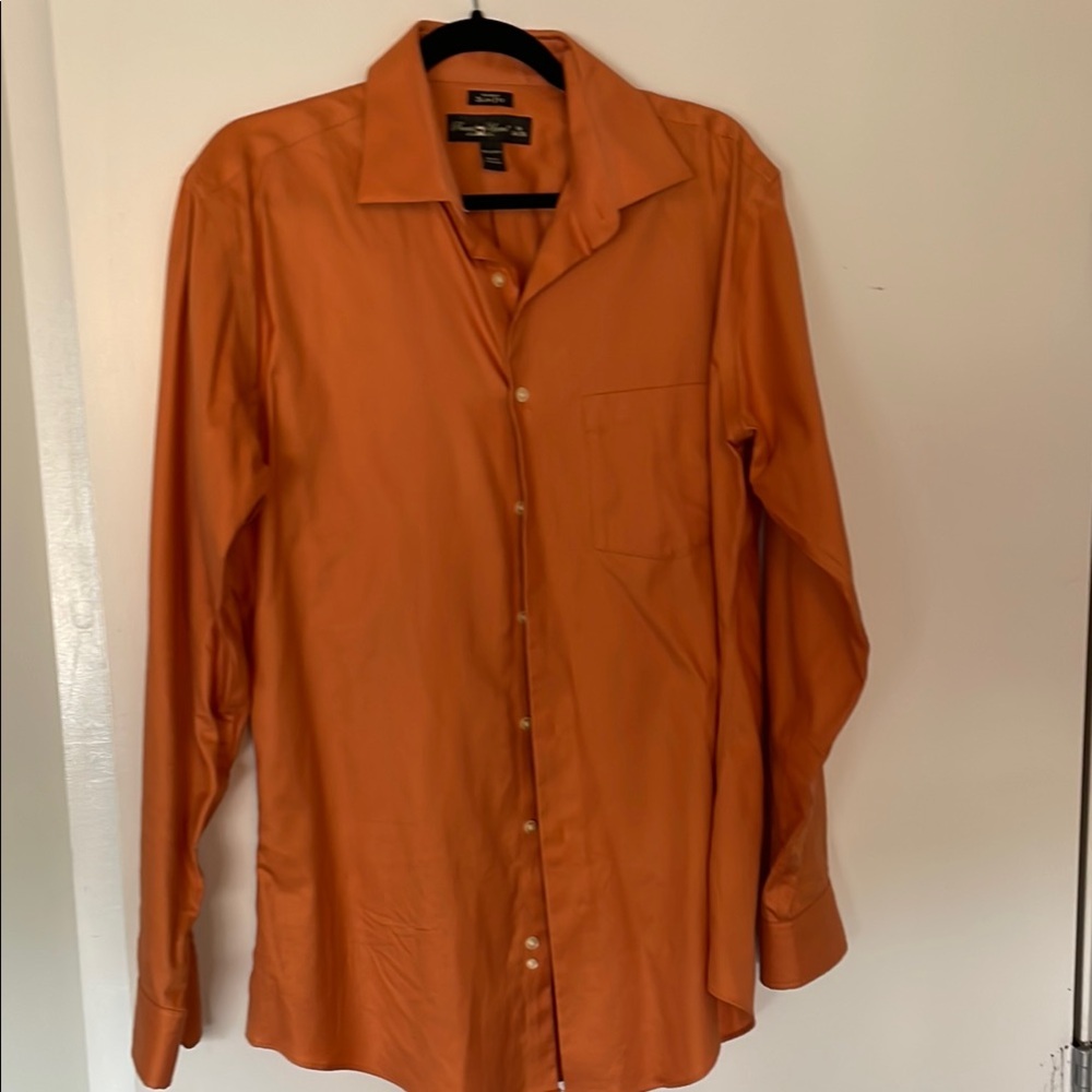 Burnt Orange Button-Up Shirt - Men’s Slim fit Large